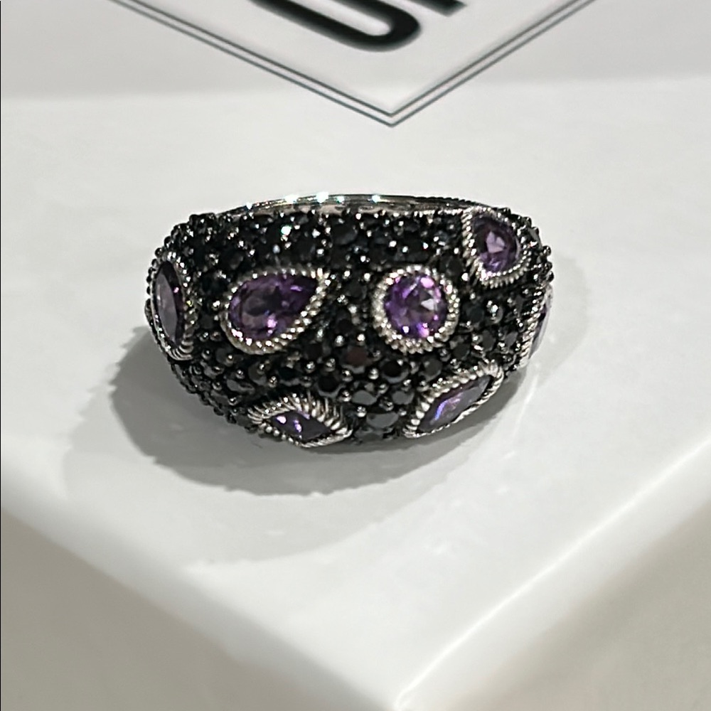 Judith Ripka amethyst and black spinal ring